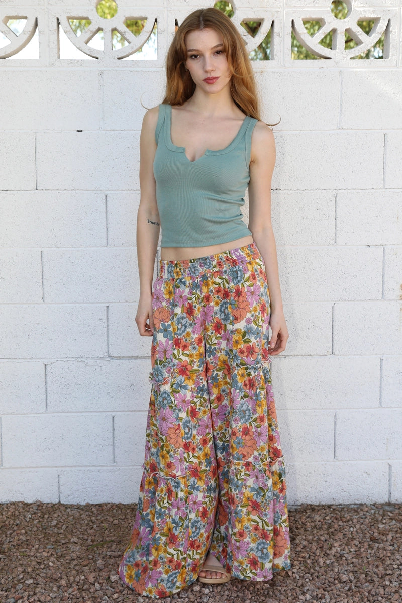 Boho Blooms Wide leg Pants