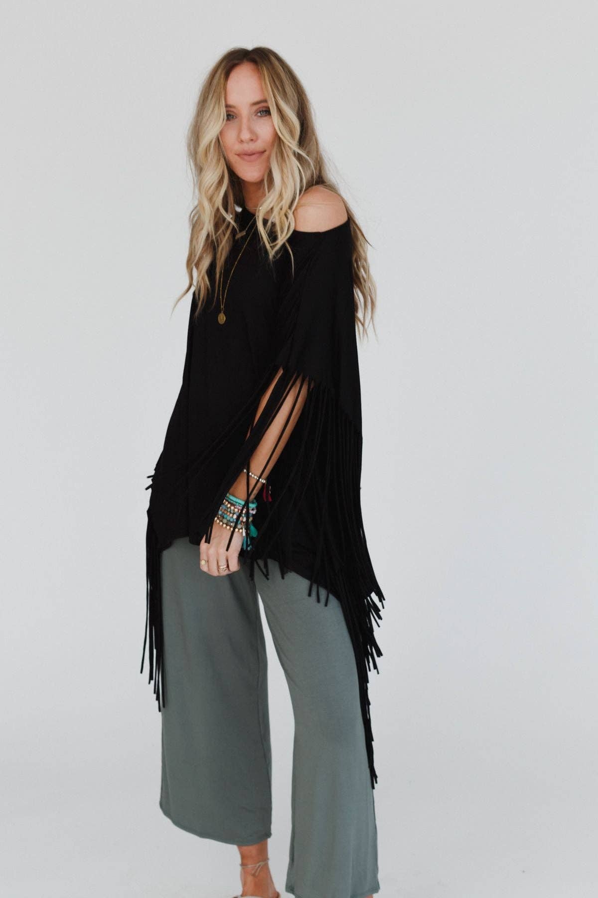 Three Bird Nest Fringe Top