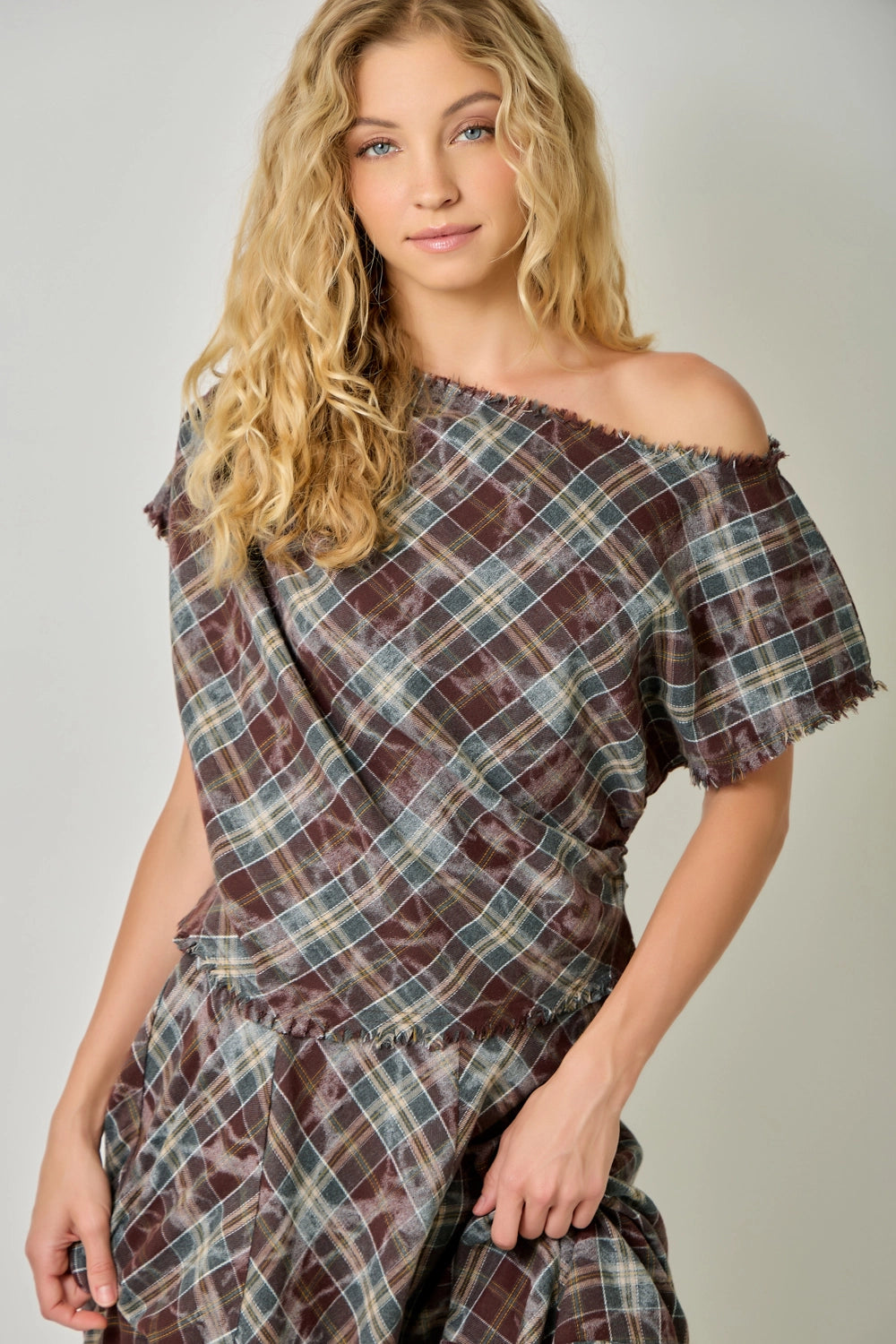 Off the Grid Plaid Blouse
