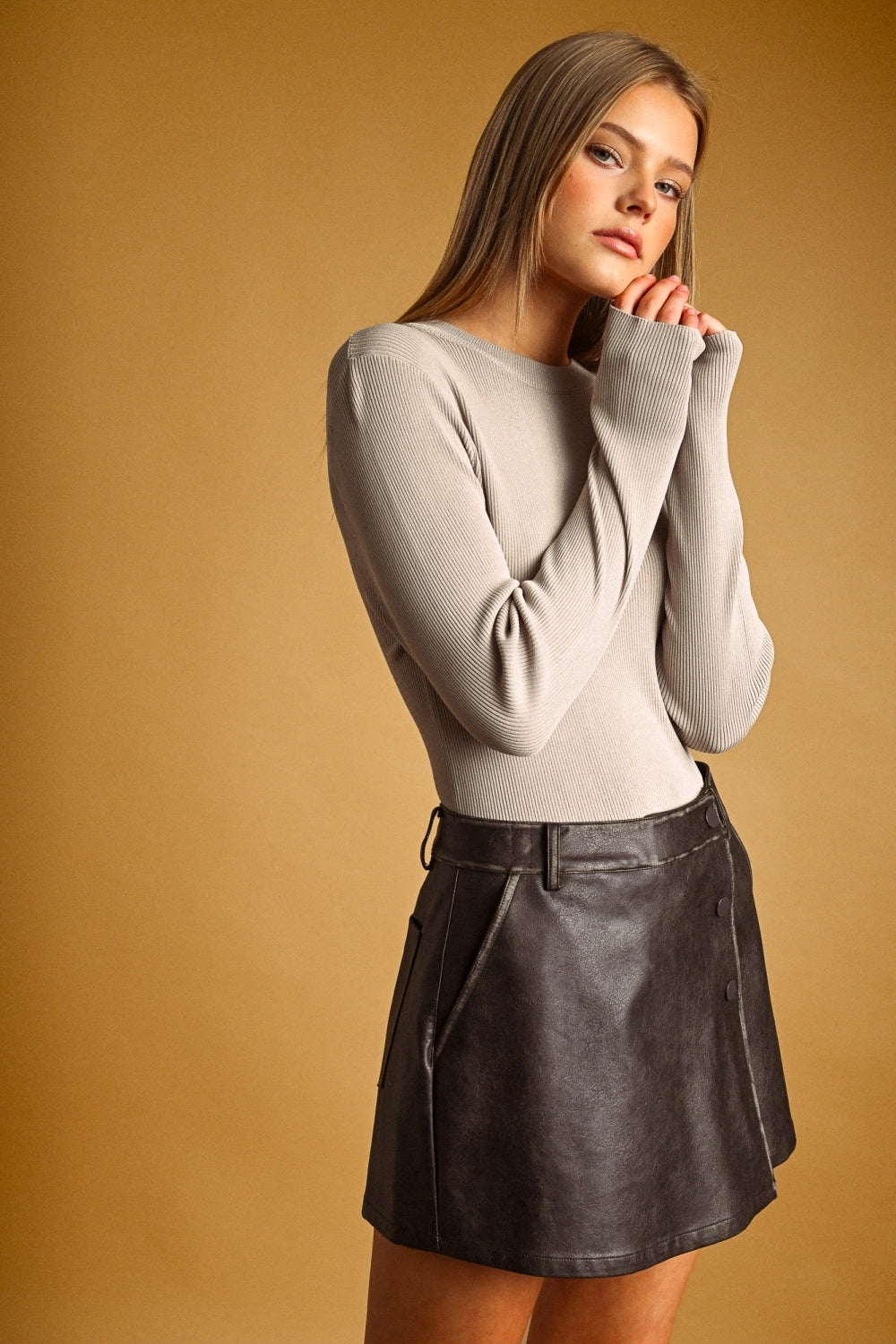 Vintage Vibe PU Skort