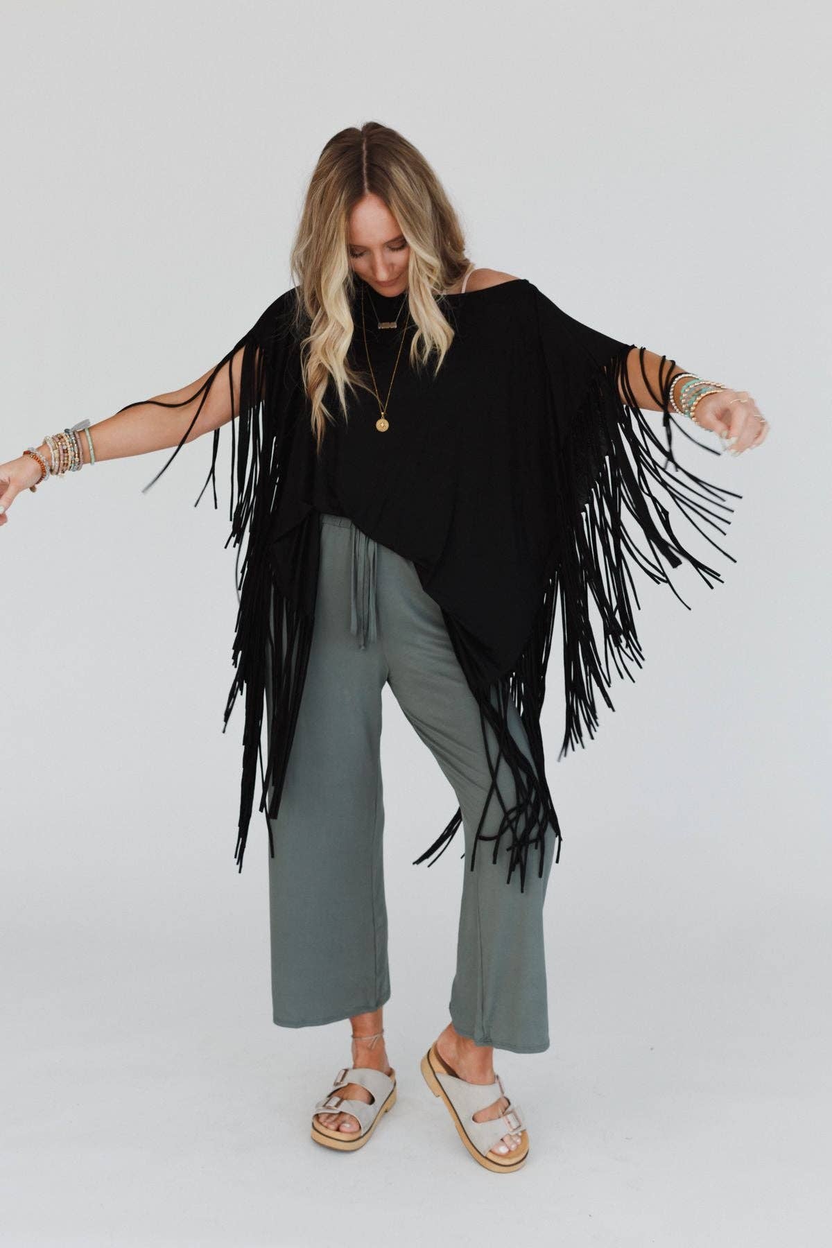 Three Bird Nest Fringe Top