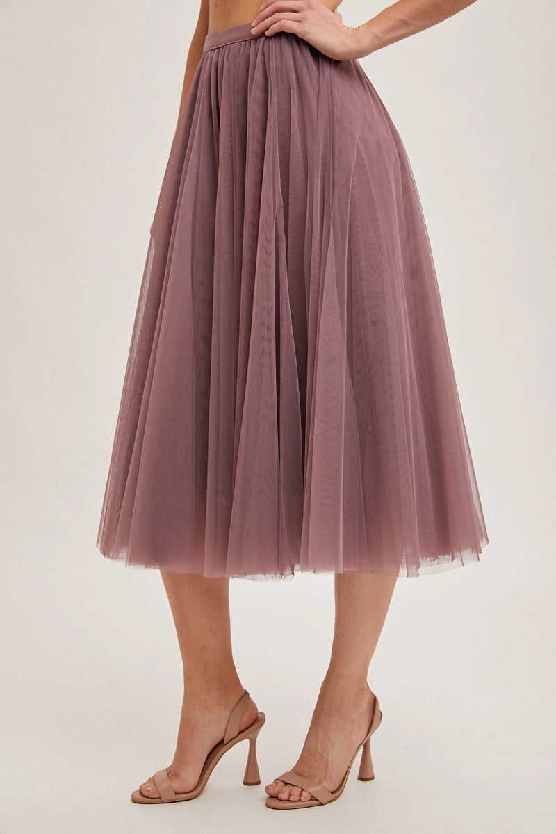 mauve skirt, tulle skirt, soft tulle, purple tulle, boho chic, women's fashion