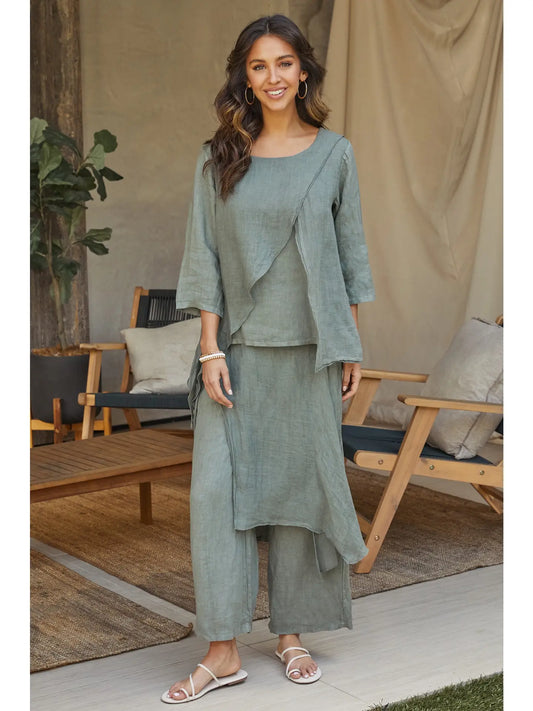 Sage Flow Linen Pants