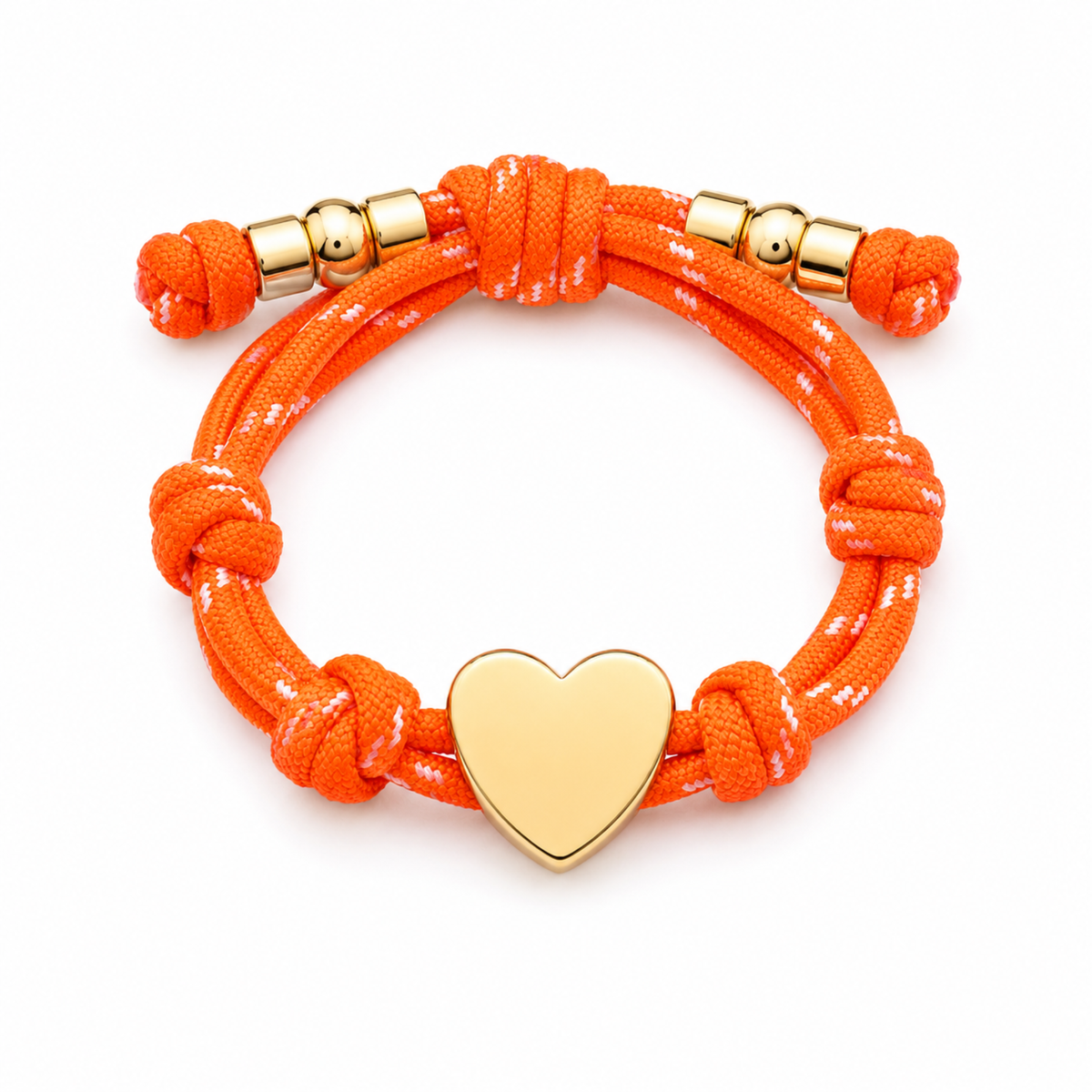 Ellison+Young - Ellison+Young Game Day Rope Bracelet, Gold Heart Charm, Adjustable