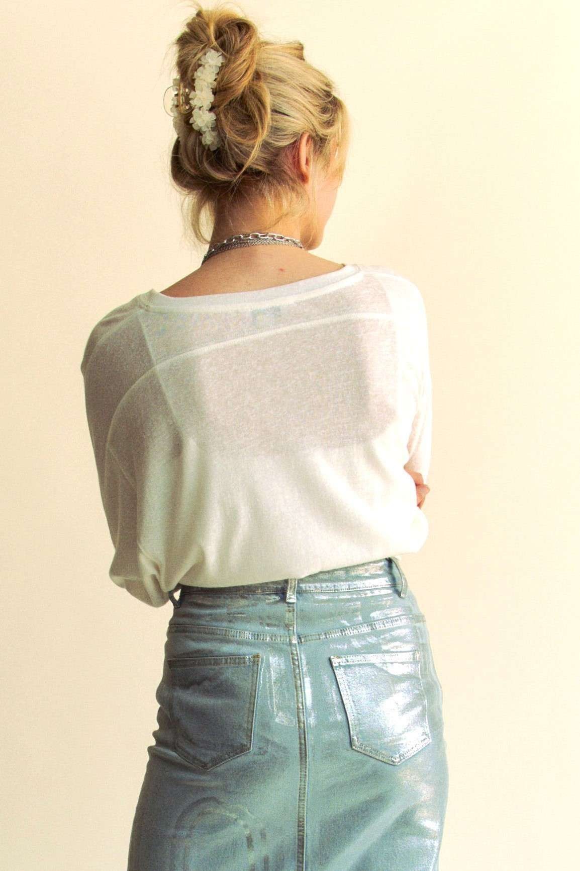 white basic blouse, boho blouse, batwing top, side slip top, free people top
