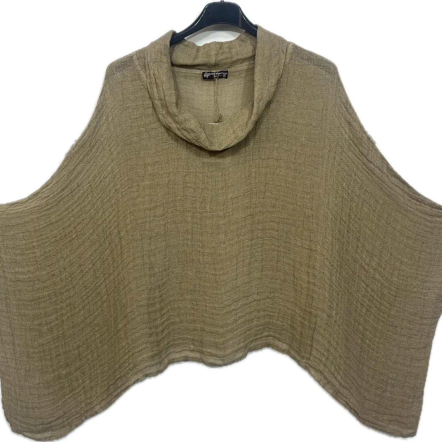 Boho Linen Cowlneck Top