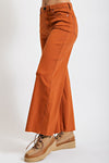 wide leg crop pant, boho fashion, orange pants