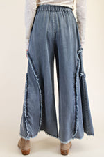 Self Fringe Denim Pants