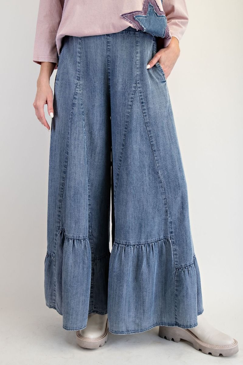 Easel Wide Leg Tencel Pants
