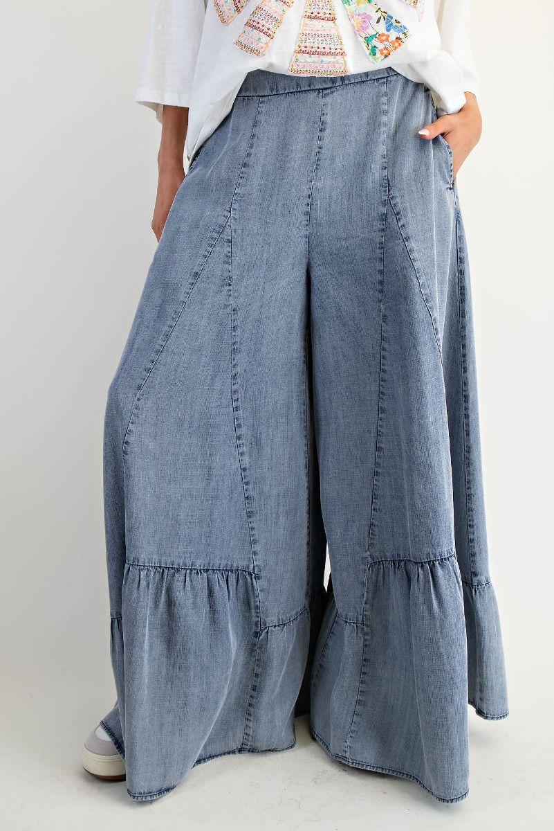Easel Wide Leg Tencel Pants