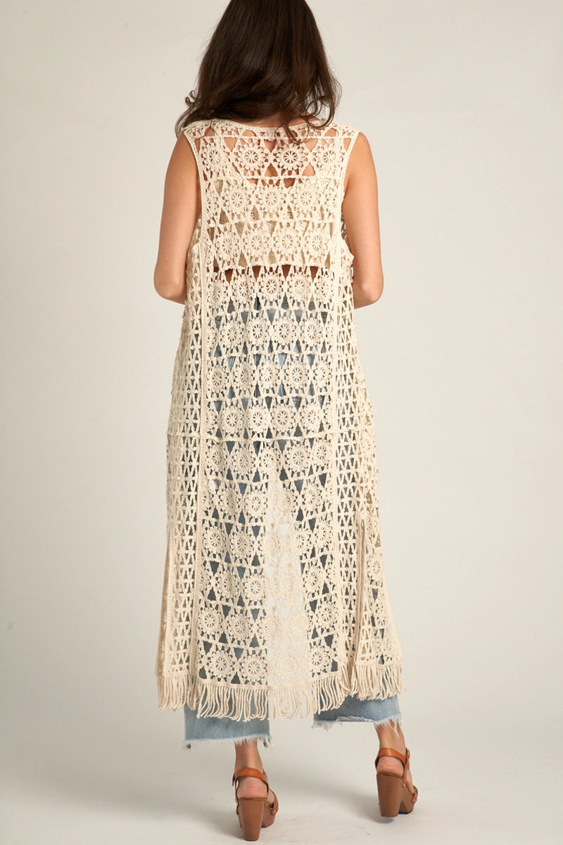 Festival Long Crochet Vest