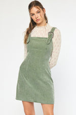 Buckle Up Corduroy Mini Dress