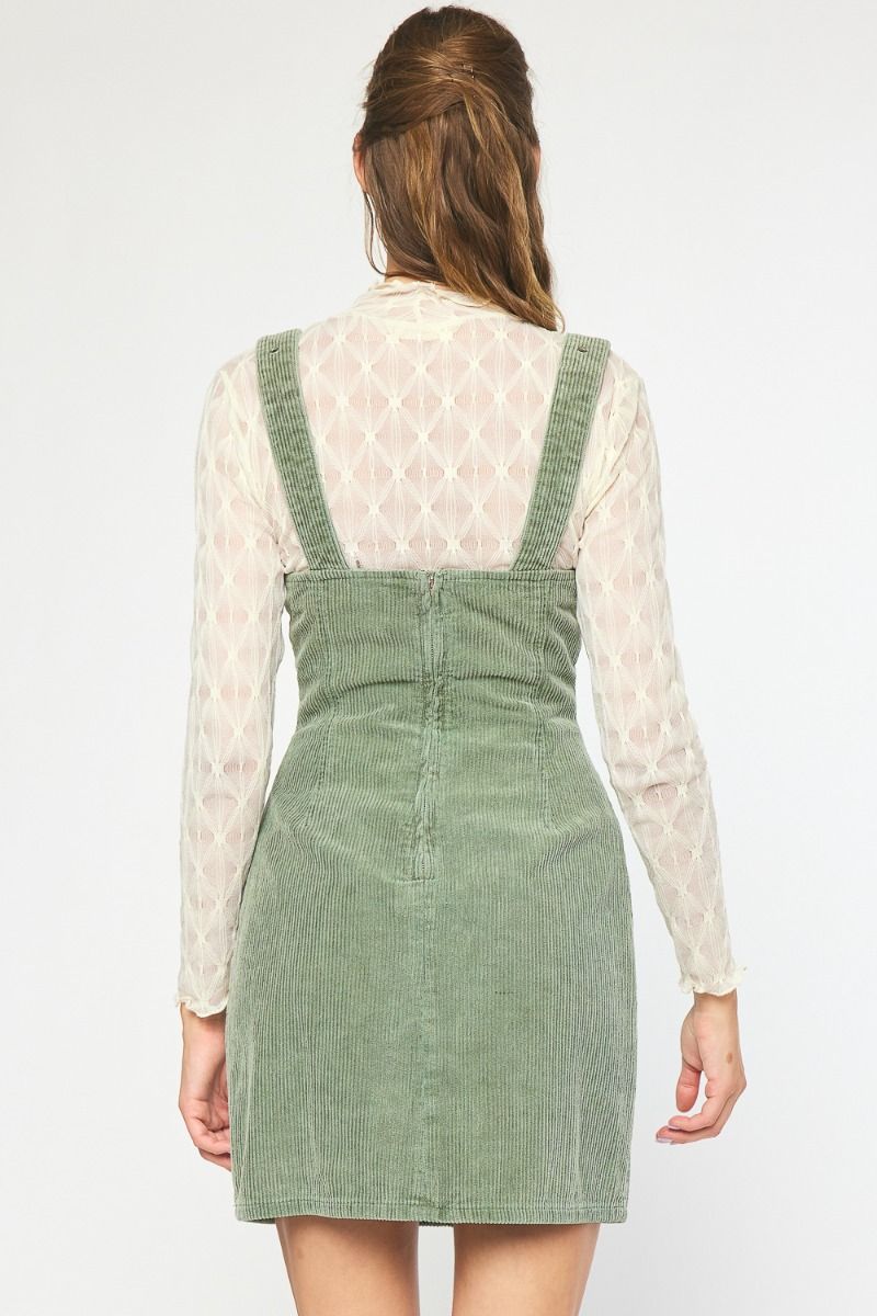 Buckle Up Corduroy Mini Dress