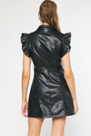 On The Town Faux Leather Dress
