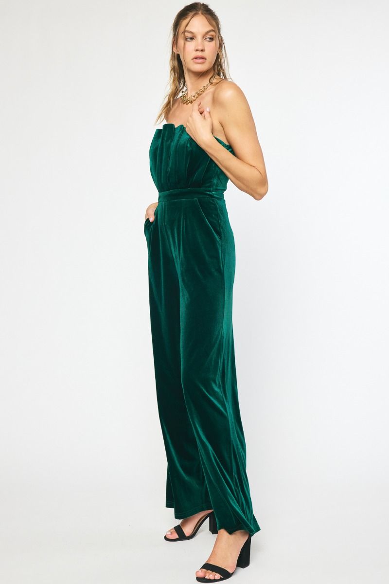 Emerald Goddess Velvet Jumpsuit