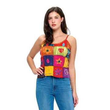 Patchwork Razor Cut Tank