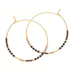 Japanese Seed Bead Hoops - Chocolate