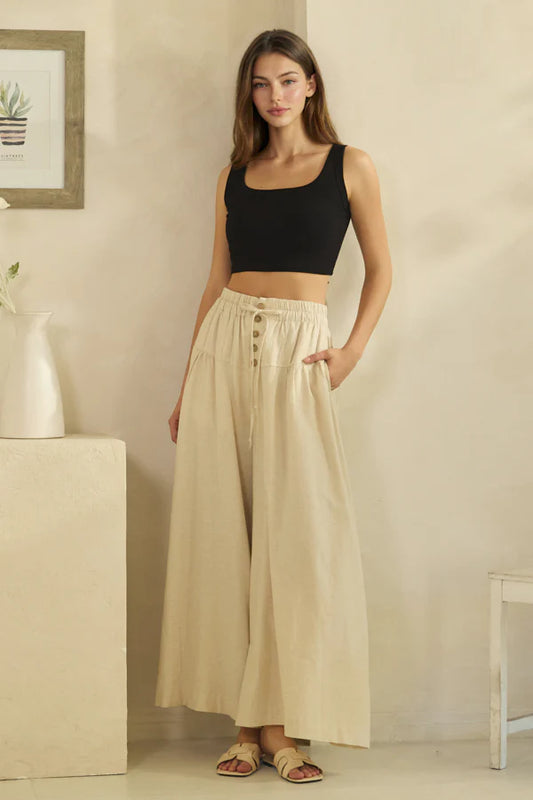 Oatmeal Wide Leg Pants