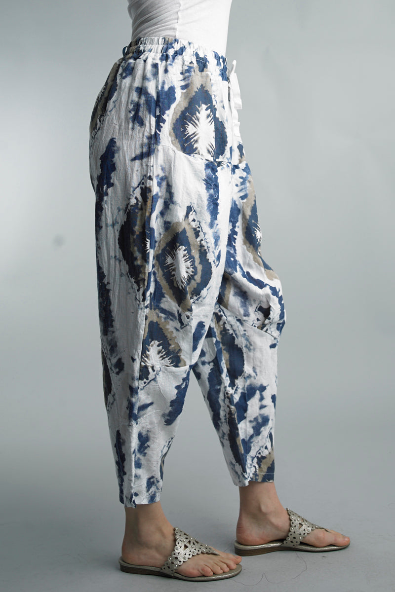 The Sienna Print Linen Jogger Pant Italy Collection