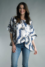 The Emilia Tie Dye Linen Top Italy Collection