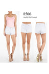 White Destroyed Denim Shorts