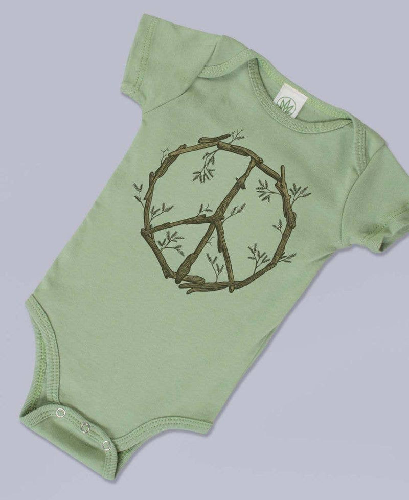Peace Sign Organic Baby Bodysuit