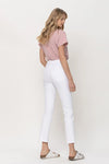 The Jeanne High Rise Slim Straight Leg White Jeans