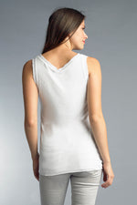 The Gia White Linen Combo Top Italy Collection