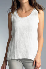 The Gia White Linen Combo Top Italy Collection