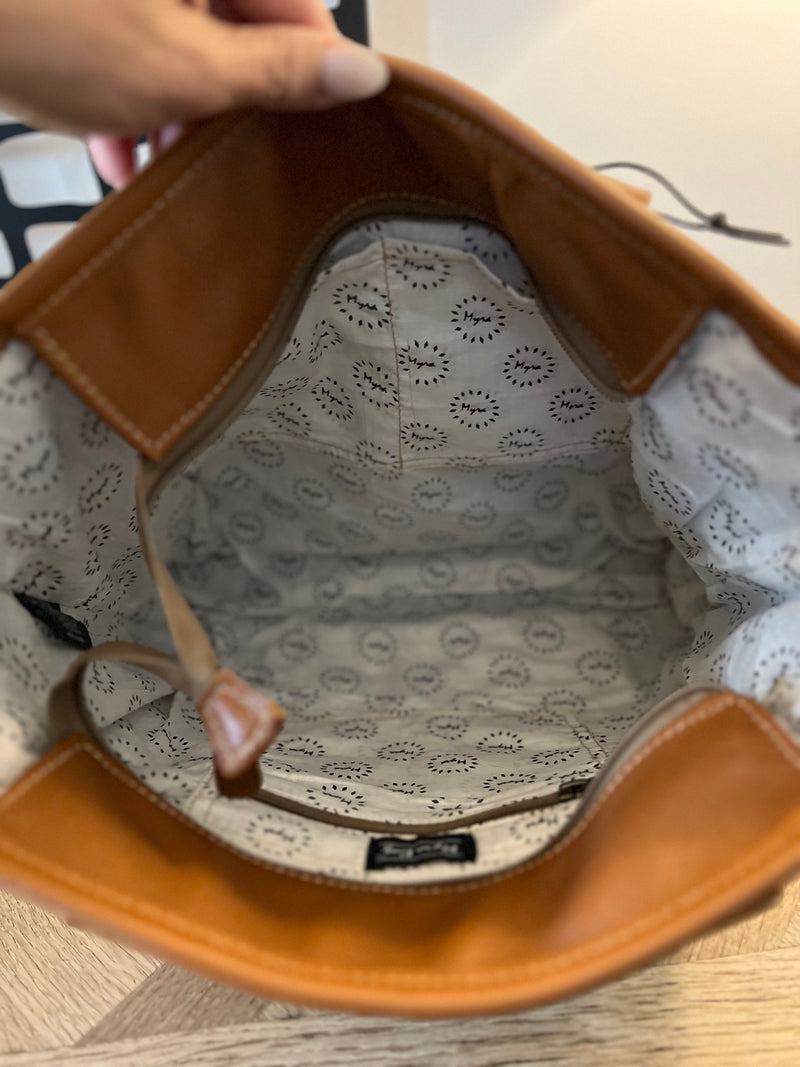 Large Genuine Hand Tooled Leather Tote Western Style Myra Bag